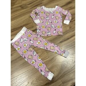 Little Sleepies Pink Milk & Cookies Eggs Breakfast Pajamas PJs